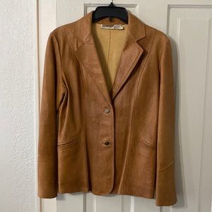 Women’s Vintage Tan Leather Jacket Newport News Jeanology Size 8